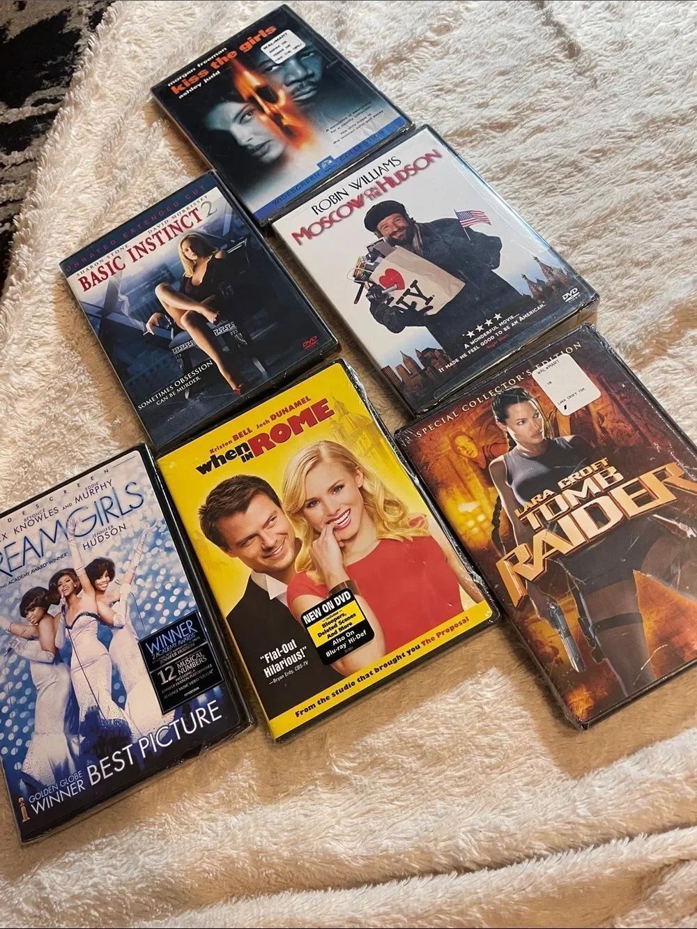 Mixed DVD Movie Lot - Includes Tomb Raider, When in Rome, Basic Instinct 2